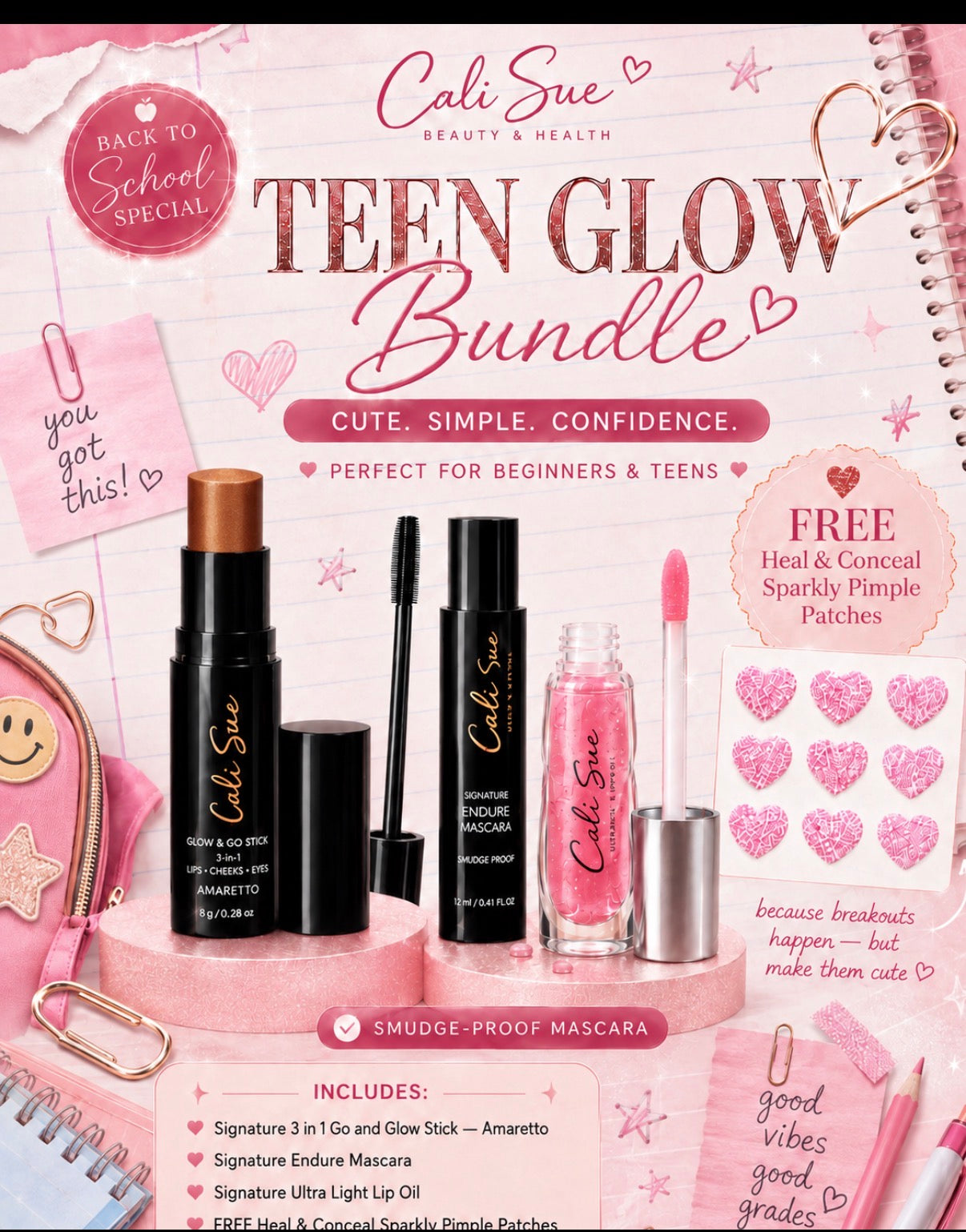 Cali Sue Teen Glow Bundle — Amaretto