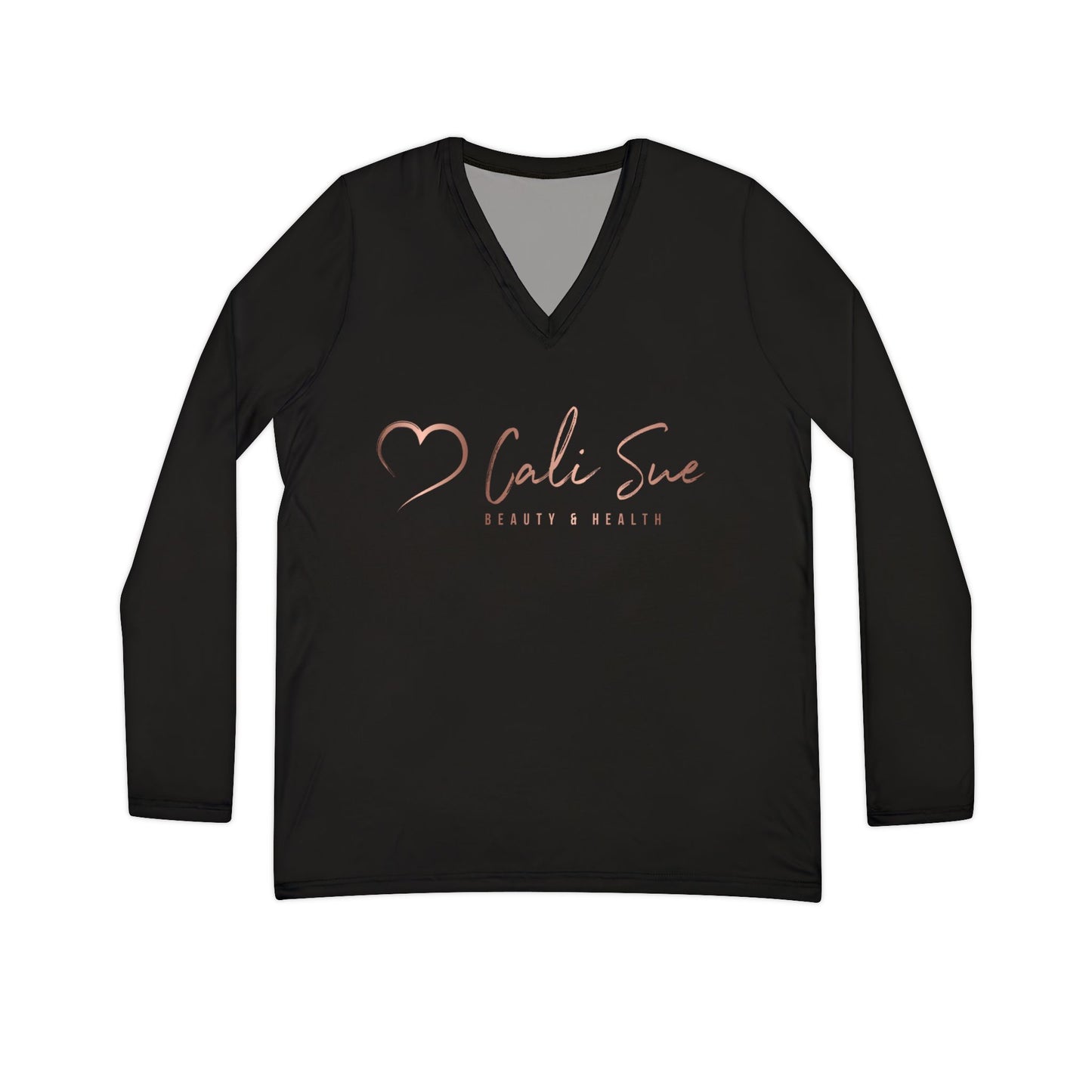 Cali Sue Women's Long Sleeve V-neck Shirt (AOP)