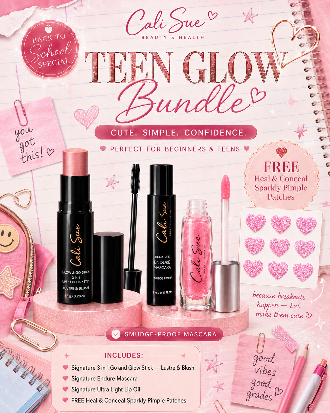 Cali Sue Signature Teen Glow Bundle — Lustre and Blush