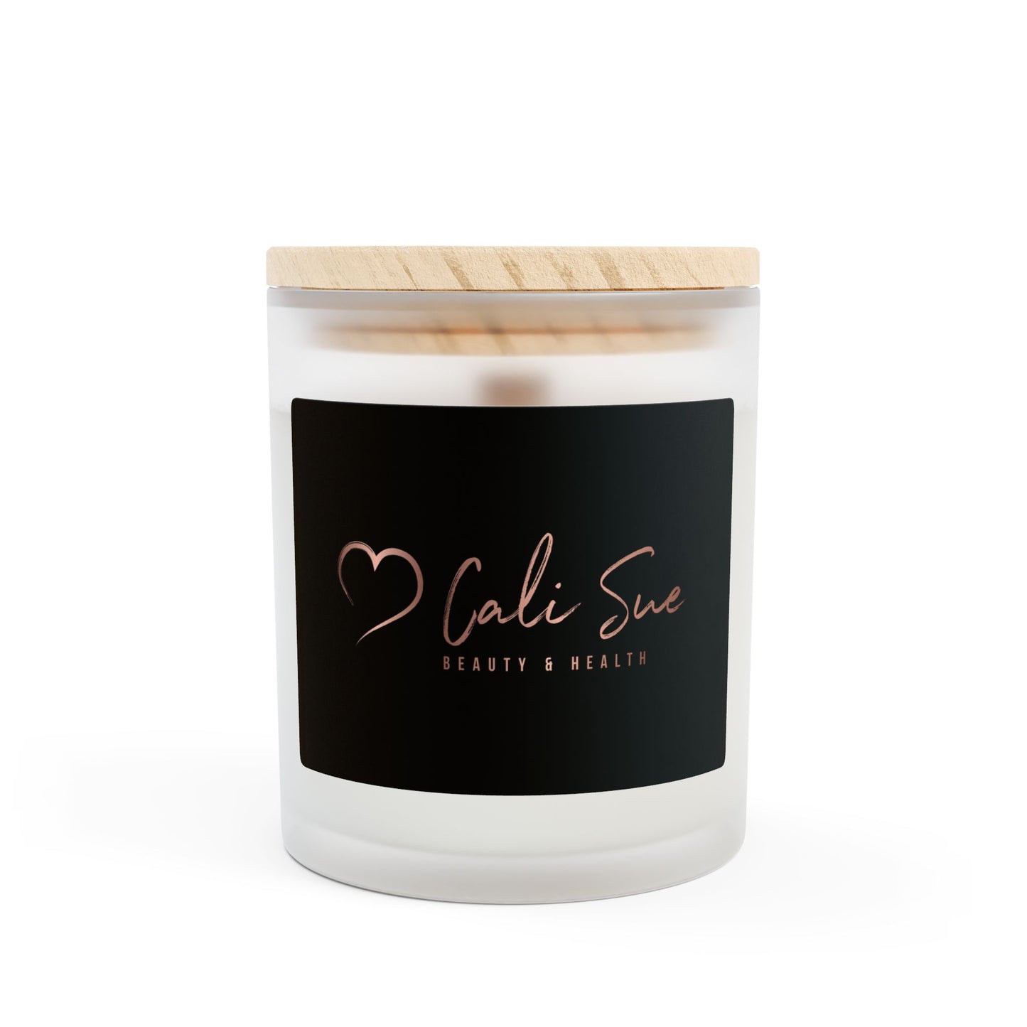 Cali Sue Wood Wick Frosted Glass Candle