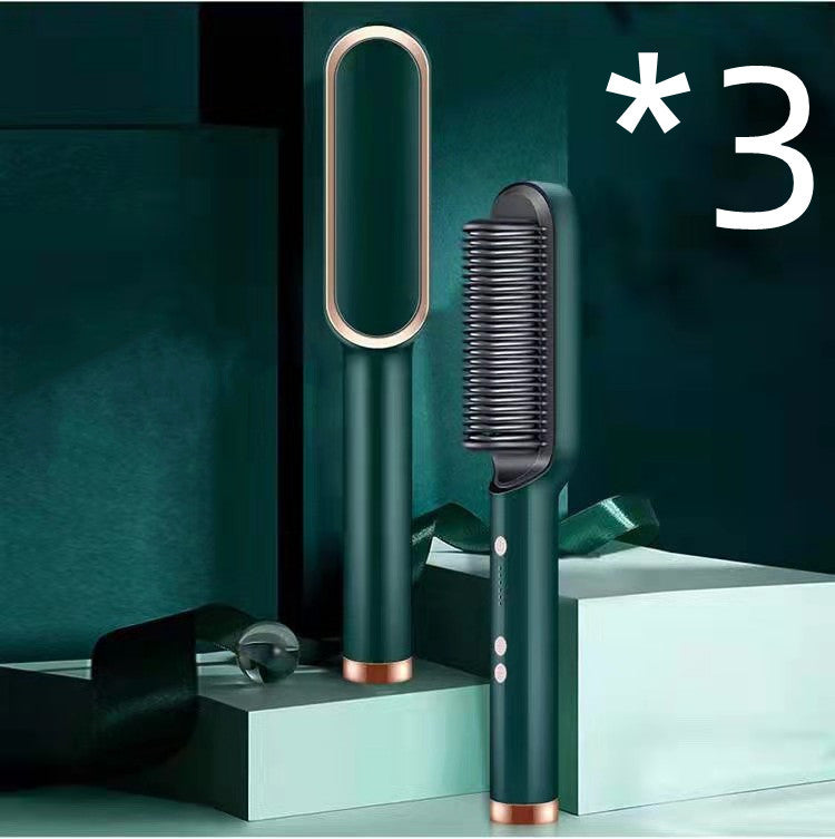 Electric Hair Brush Straightener & Curler | Dual-Purpose Negative Ion Hot Comb