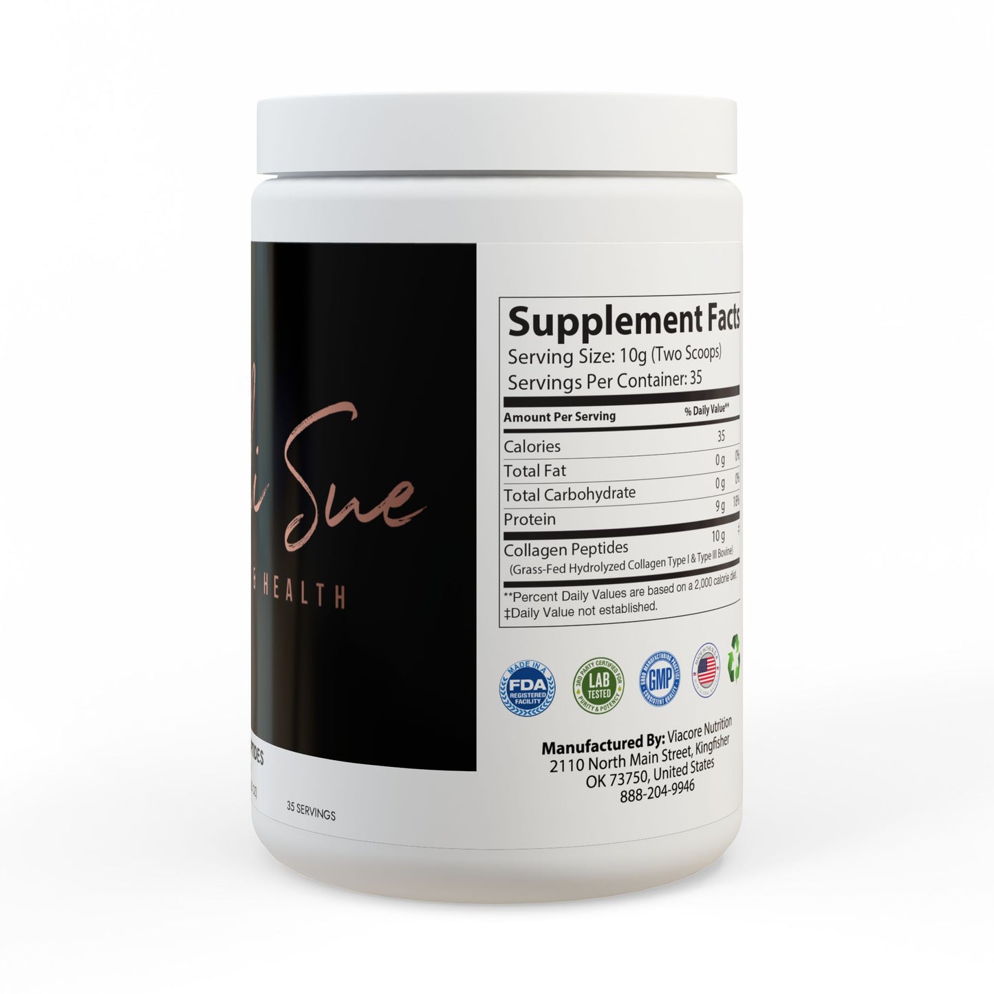 Cali Sue Collagen Peptides Type I & III Supplement (350g, 12.3oz)